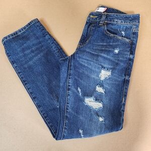 CAbi Blue Distressed Boyfriend Jeans